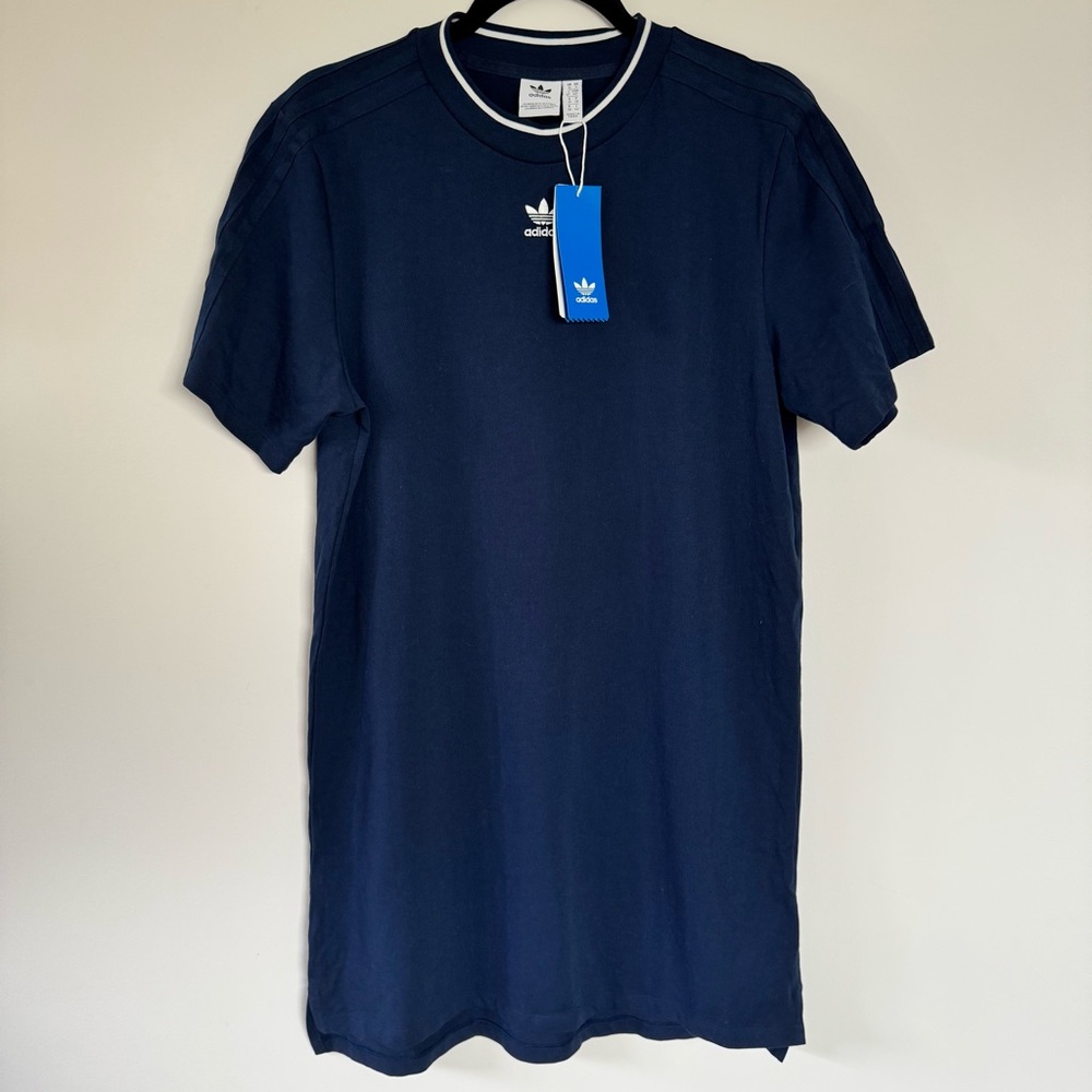NWT Adidas Navy Short Sleeve Tee Dress Size S